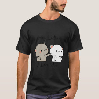 cute cats peach and goma  E T-Shirt