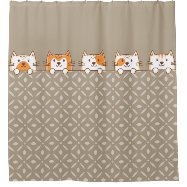 Cute Cats Peeping Shower Curtain