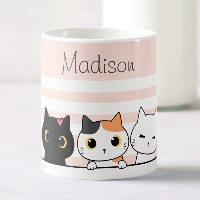 Cute Cats Personalised Coffee Mug (Creator Uploaded)