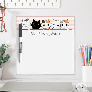 Cute Cats Personalised Dry Erase Board