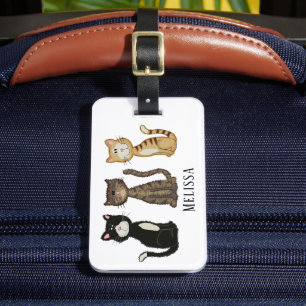 Cute Cats Personalised Luggage Tag