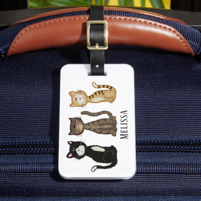 Cute Cats Personalised Luggage Tag (Front Insitu 2)