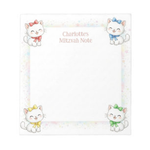 Cute Cats Personalised Mitzvah Notes Notepad