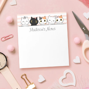 Cute Cats Personalised Notepad