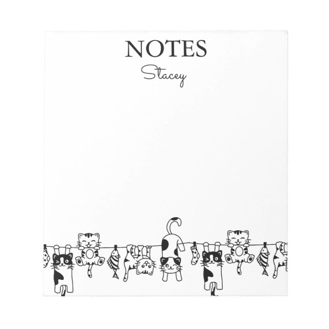 Cute Cats Personalised Notepad (Front)