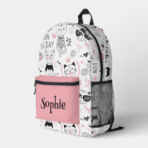Cute Cats Personalised Printed Backpack