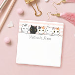 Cute Cats Personalized Post-it Notes<br><div class="desc">Easily personalize this notepad with your custom name and title. The design features a bunch of cute hand-drawn cartoon kittens.</div>