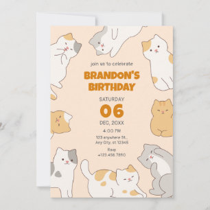 Cute cats pet birthday invitation