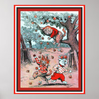 Cute Cats Picking Apples Vintage Louis Wain copy