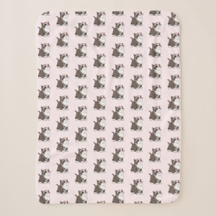 Cute Cats Pink Baby Sherpa Blanket - Customisable