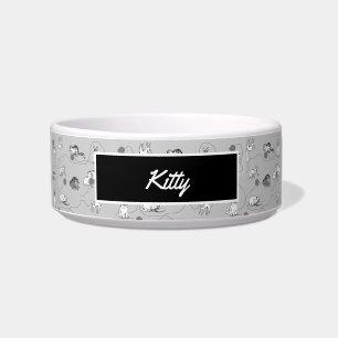 Cute Cats Playing & Being Naughty Pattern Pet Bowl