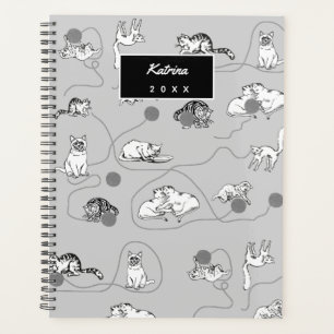 Cute Cats Playing & Being Naughty Pattern  Planner