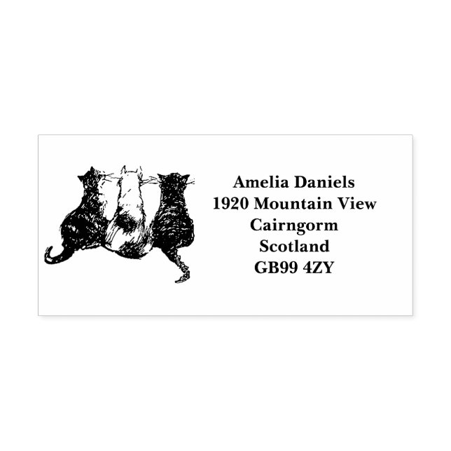 Cute Cats Return Address Self-inking Stamp (Design)