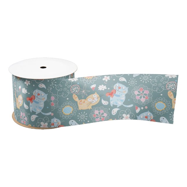 Cute Cats Ribbon Satin Ribbon (Spool)