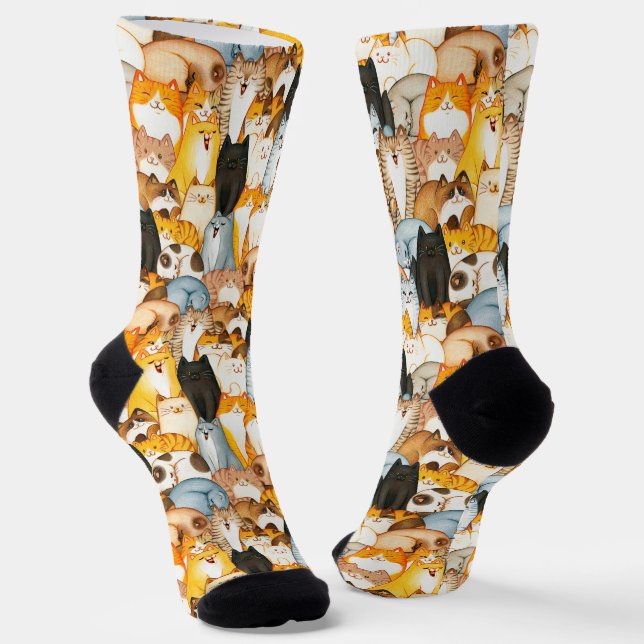 Cute Cats Socks (Angled)