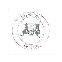 Cute Cats Thank You self-inking stamp