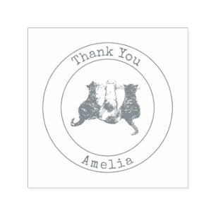 Cute Cats Thank You self-inking stamp