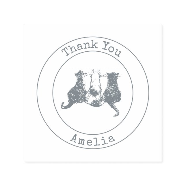 Cute Cats Thank You self-inking stamp (Design)