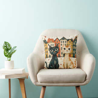 Cute Cats Throw Pillow