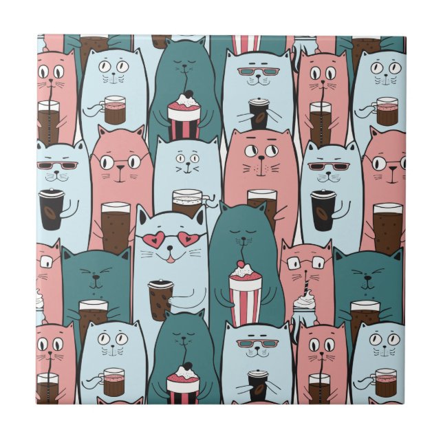 Cute Cats  Tile (Front)