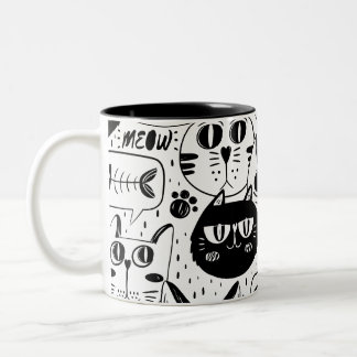 Cute cats Two-Tone coffee mug