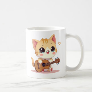 Cute Cat's Ukulele Moment Coffee Mug