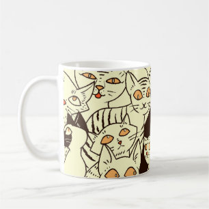 Cute Cats Vintage Wallpaper Pattern Coffee Mug