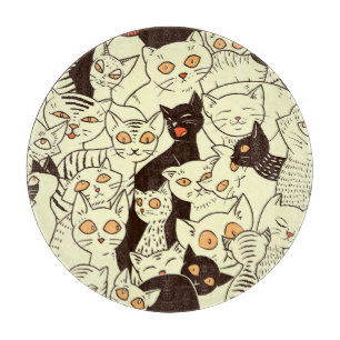 Cute Cats Vintage Wallpaper Pattern Cutting Board