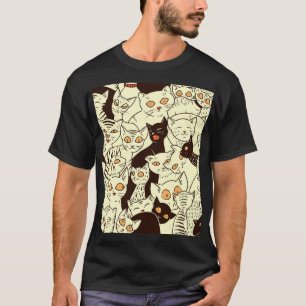 Cute Cats Vintage Wallpaper Pattern T-Shirt