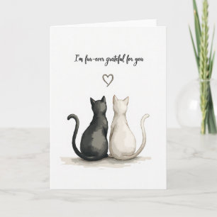 Cute Cats Watercolor Birthday Card