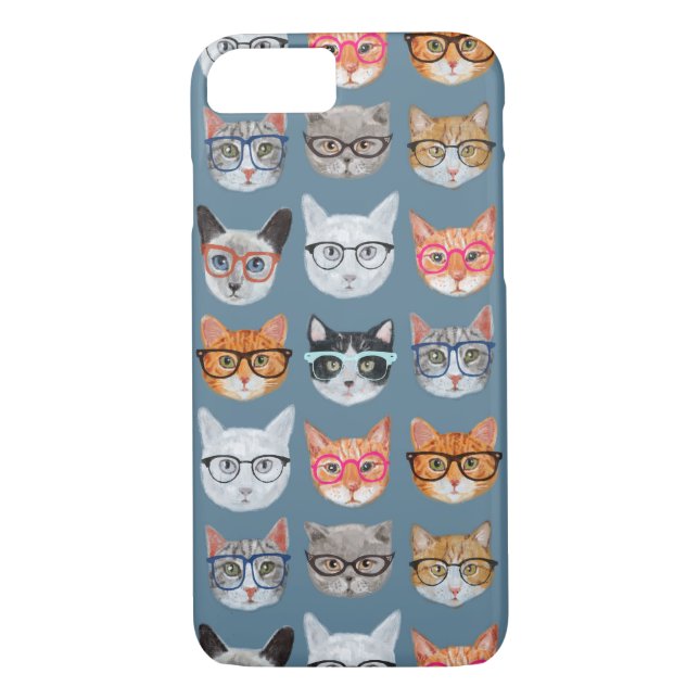 Cute Cats Wearing Glasses Pattern Case-Mate iPhone Case (Back)