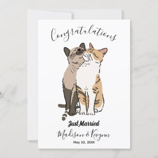 Cute cats wedding card
