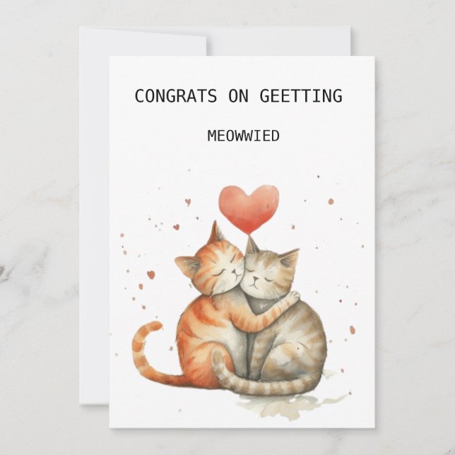 Cute cats wedding card (Front)