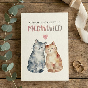 Cute cats wedding card engagement