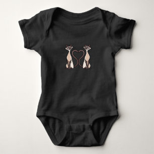 Cute Cats With Lovely Heart Baby Bodysuit