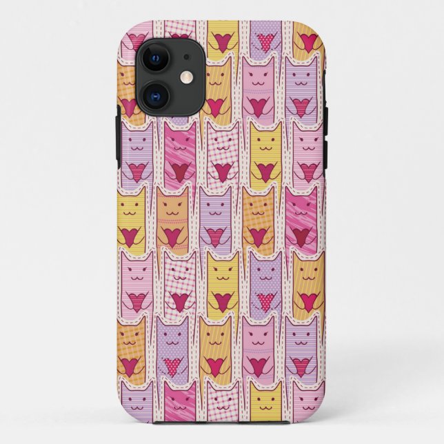 Cute Cats with Loving Hearts Case-Mate iPhone Case (Back)