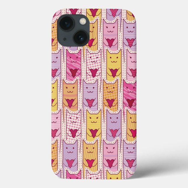 Cute Cats with Loving Hearts Case-Mate iPhone Case (Back)
