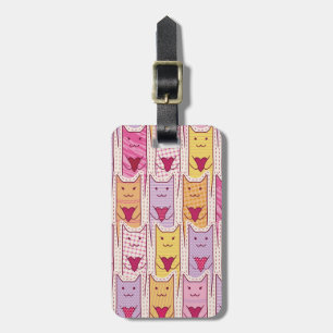 Cute Cats with Loving Hearts Luggage Tag