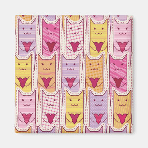 Cute Cats with Loving Hearts Magnet