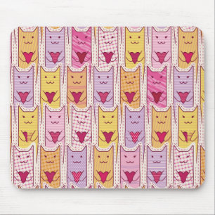 Cute Cats with Loving Hearts Mouse Mat
