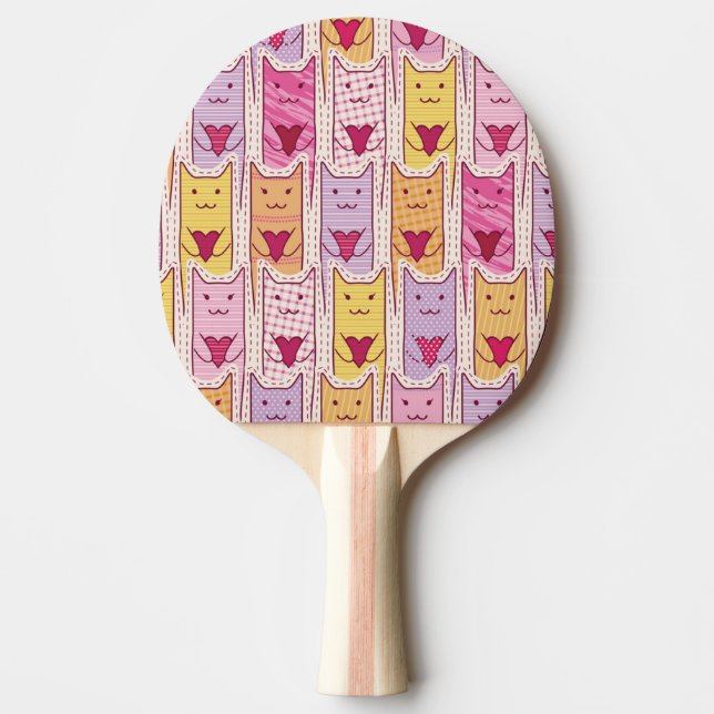 Cute Cats with Loving Hearts Ping Pong Paddle (Front)