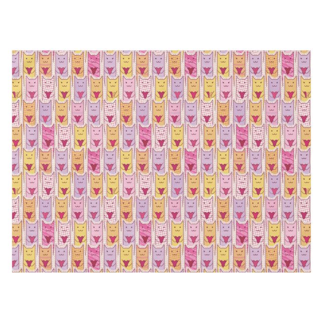 Cute Cats with Loving Hearts Tablecloth (Front (Horizontal))