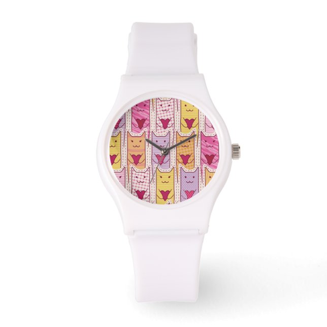 Cute Cats with Loving Hearts Watch (Front)