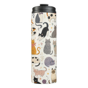 Cute Cats World: A Delightful and Colourful Artist Thermal Tumbler