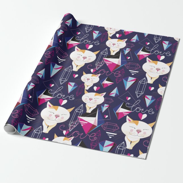 Cute Cats Wrapping Paper (Unrolled)