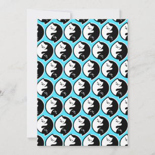 Cute Cats Yin Yang Symbol Meditation Yoga Lover Invitation