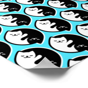 Cute Cats Yin Yang Symbol Meditation Yoga Lover Poster