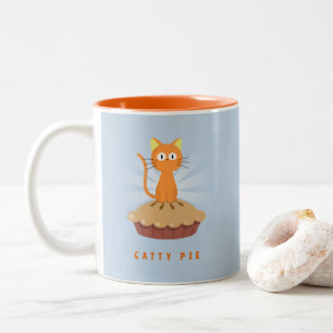 Cute Catty Pie Cat Lover Two-Tone Coffee Mug