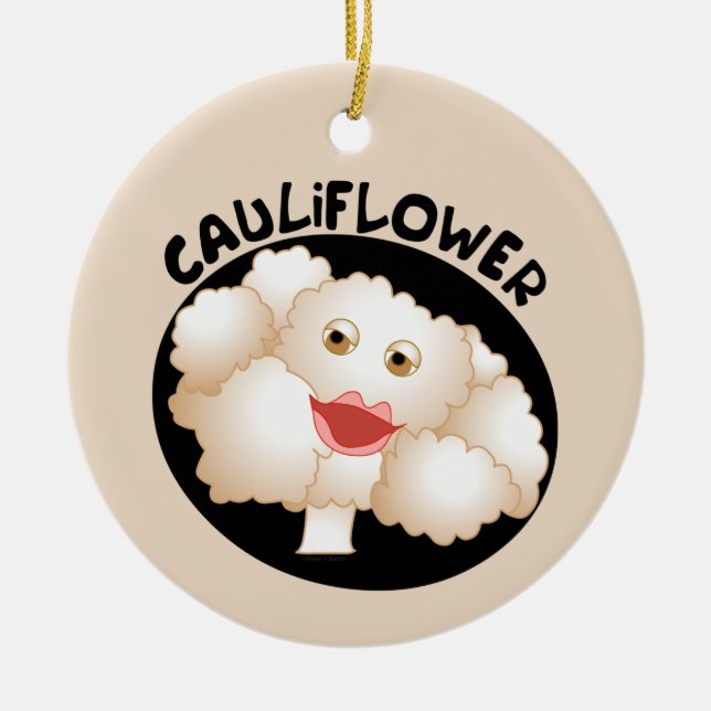 Cute Cauliflower Ceramic Tree Decoration (Front)