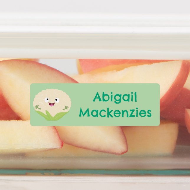 Cute cauliflower vegetable cartoon personalised (Affixed)